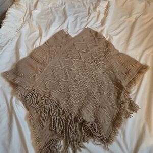 Brown Knit Poncho